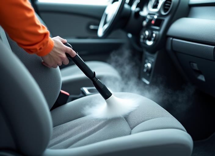 Dampfreinigung und Desinfektion Fahrzeuginnenraum